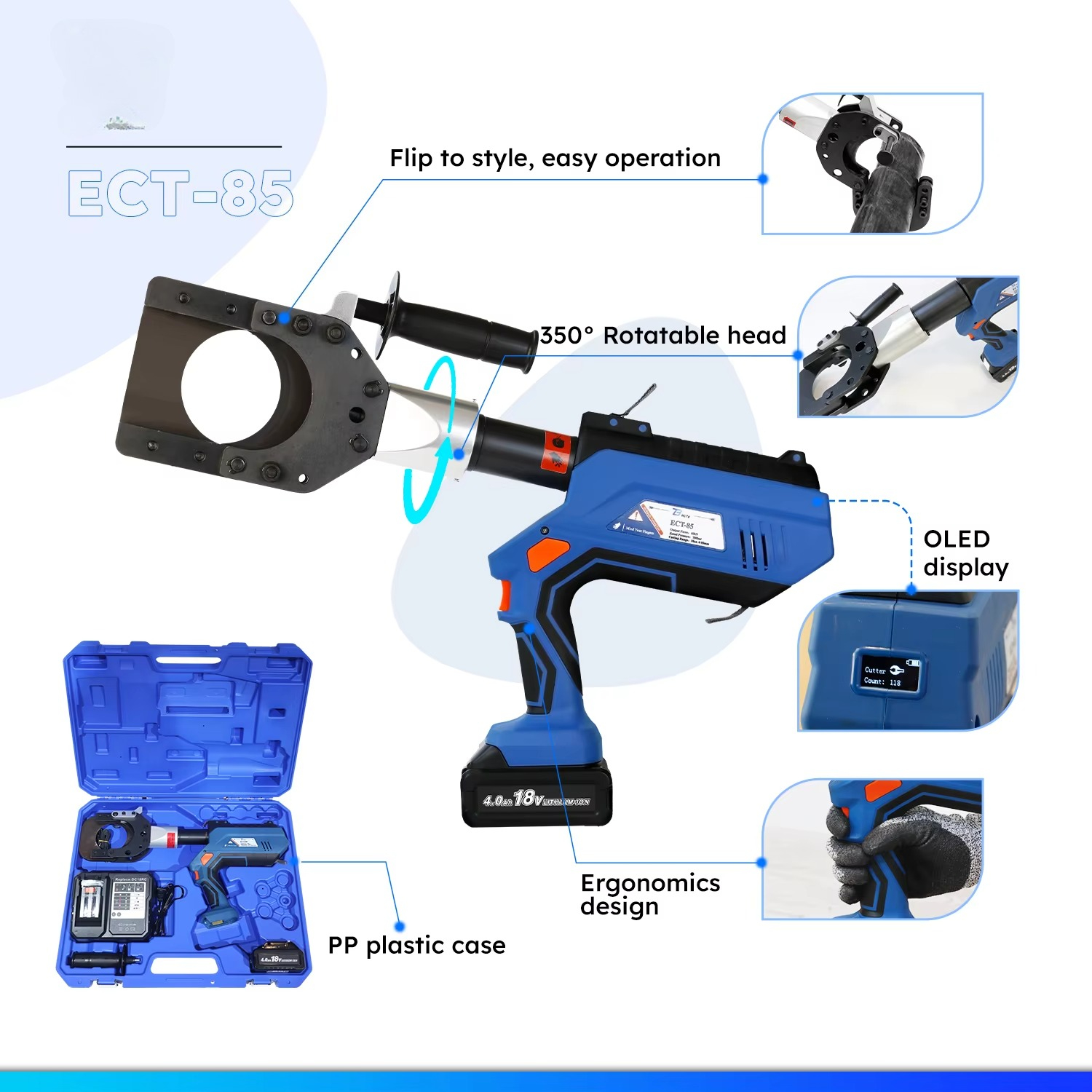 Power Tools Hydraulic - ECT-85 Powerful 85mm OEM Factory CE