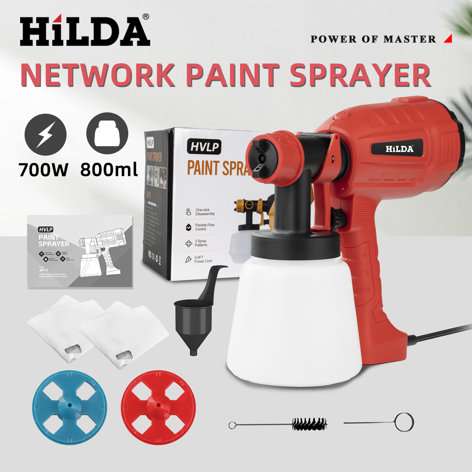 HILDA 800ML Electric Spray Gun - Power Tools Red ulasan dan harga