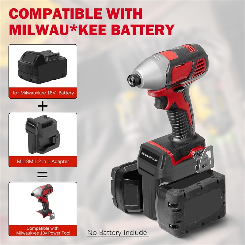 2 in 1 Battery Adapter for Mil - Power Tools Red ulasan dan harga