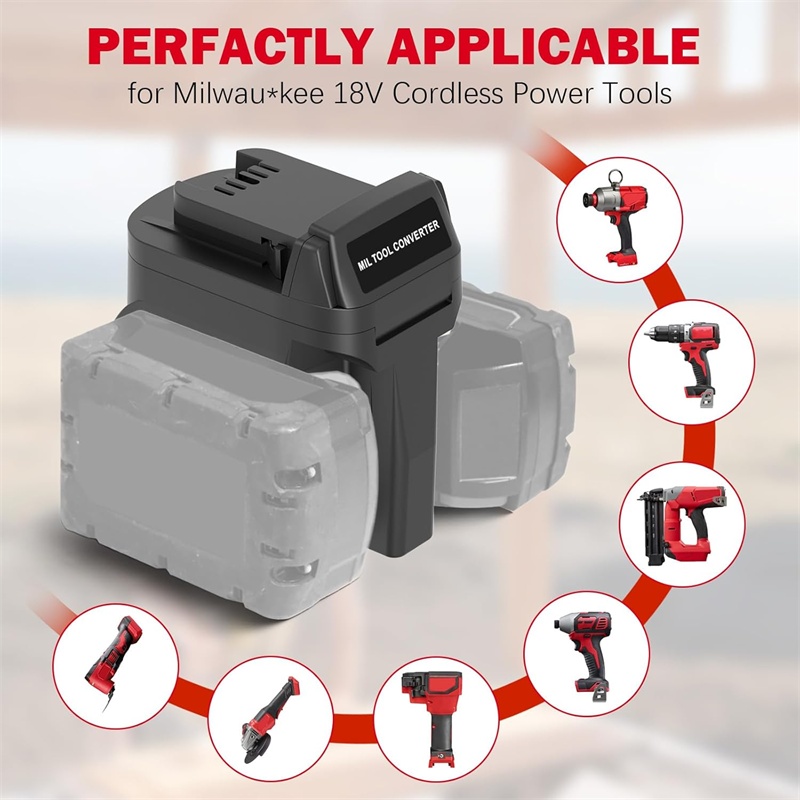 2 in 1 Battery Adapter for Mil - Power Tools Red ulasan dan harga