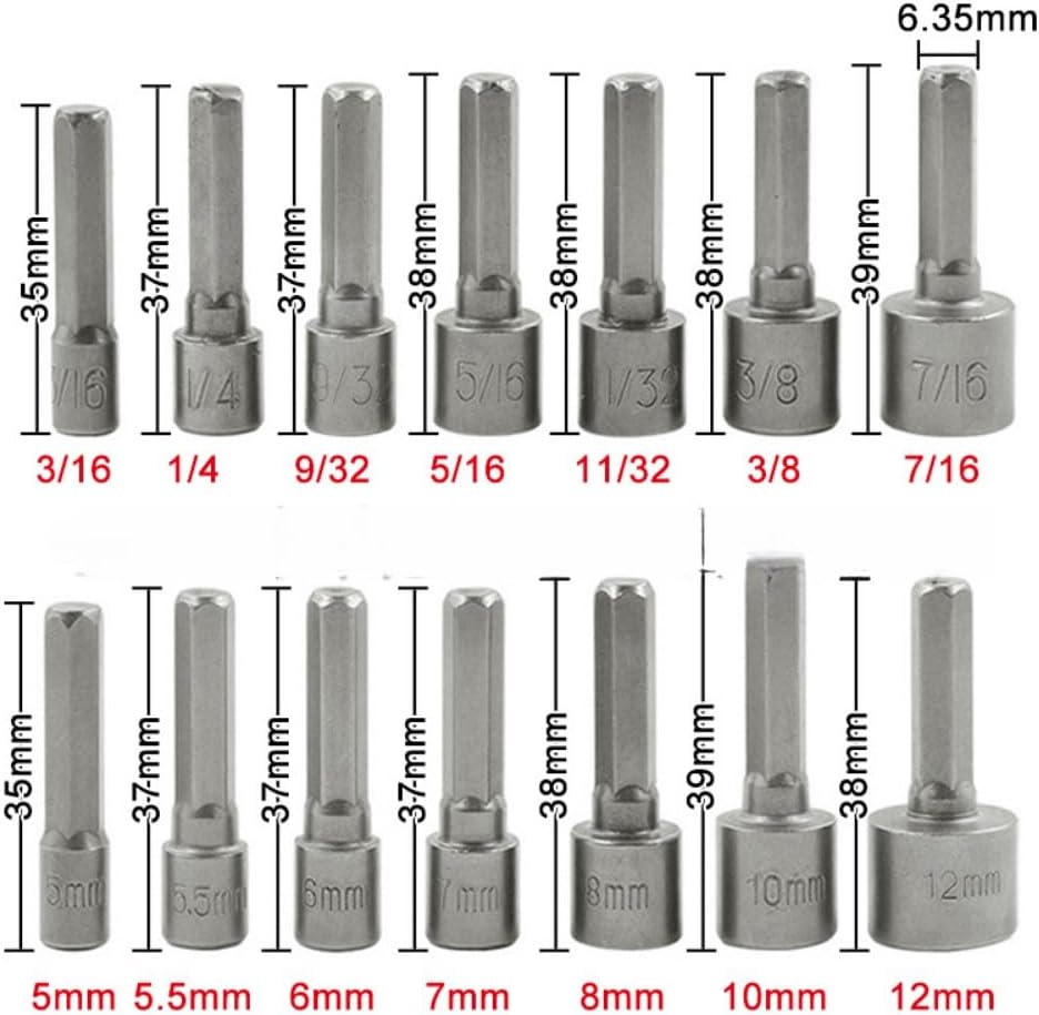 9/14pcs Hex Shank Power Nut Dr - Einhell Power X Tools ulasan dan harga