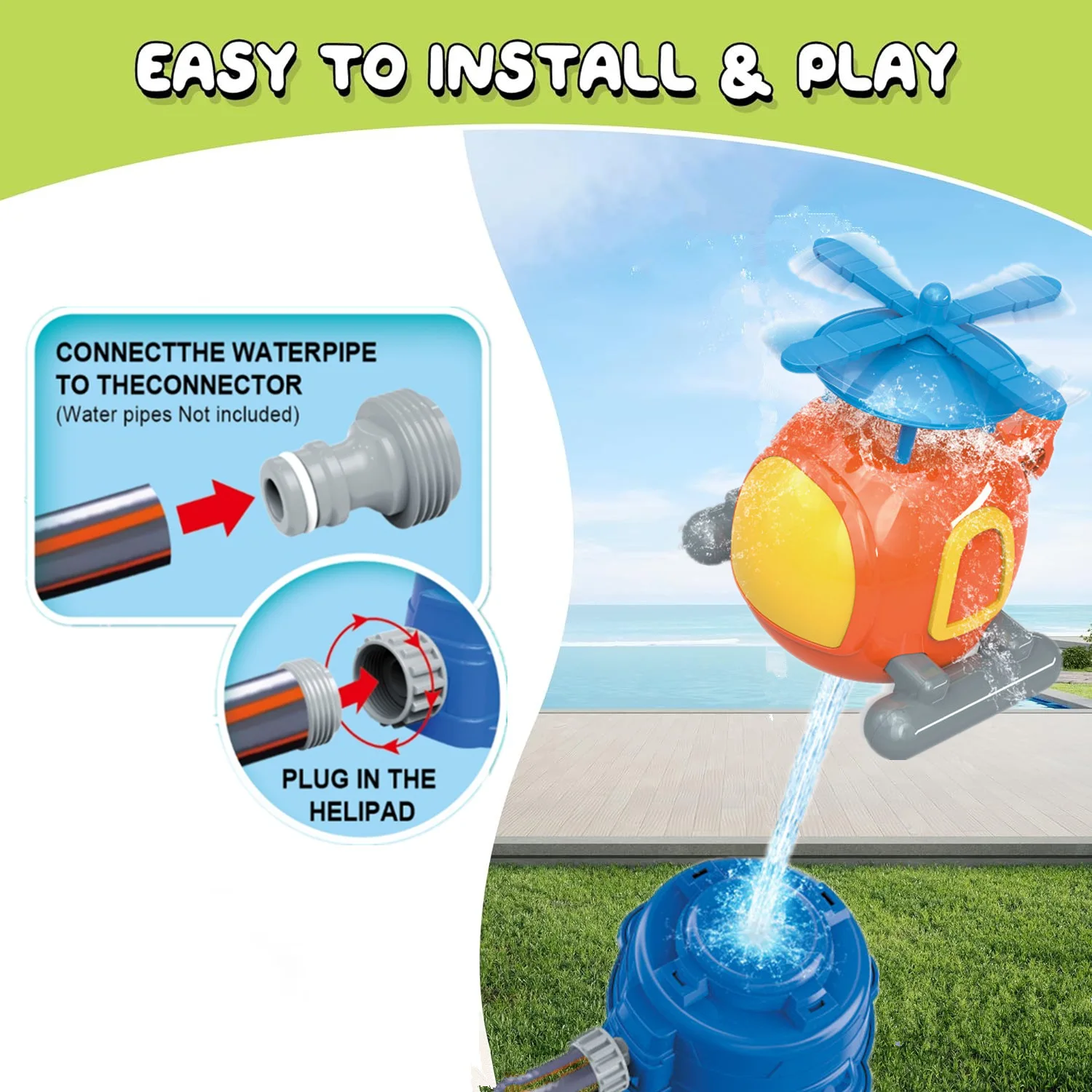 Helicopter Sprinkler Water Toy - Power Tools Kids ulasan dan harga